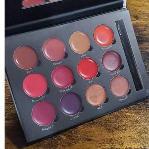NEW! Bellapierre 12 Color Pro Lip Palette With Dual Brush & Mirror